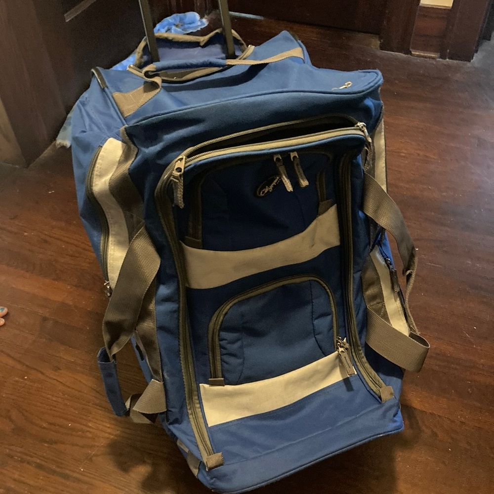 Blue Rolling Duffel Suitcase Gem